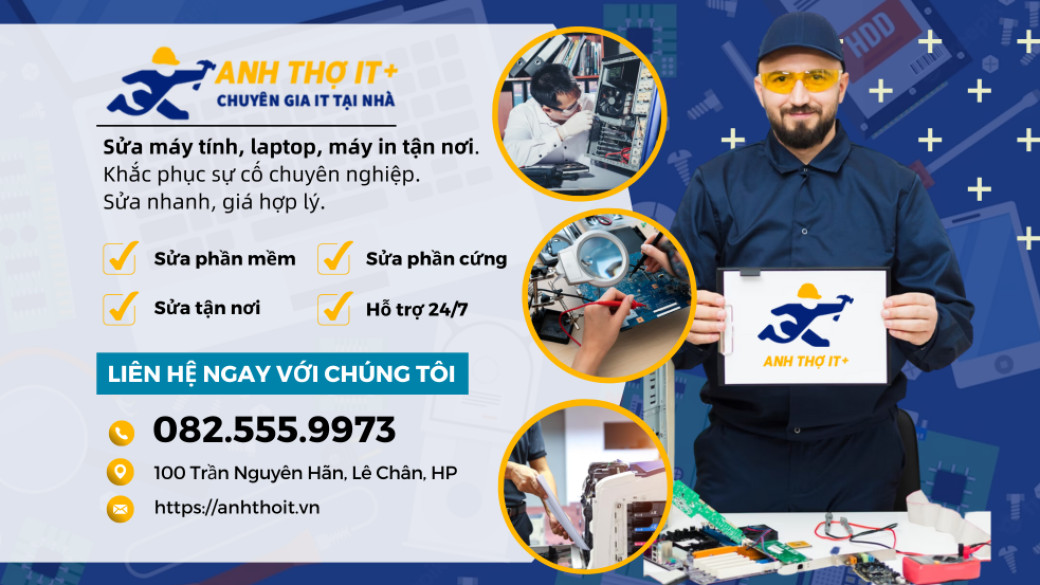 Sửa máy tính, PC, Laptop,máy in tại nhà Hải Phòng