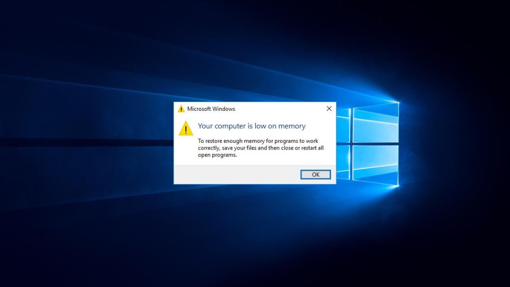 Xử lý lỗi "your computer is low on memory" trên windows